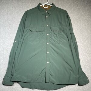 REI Men's Green 100% Nylon‎ Long Sleeve UPF 50+ Collared Button-Up Shirt Size L